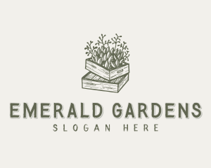 Plant Wooden Crate logo design