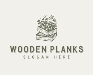 Plant Wooden Crate logo design