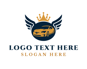 Rental - Luxurious Car Vehicle Wings logo design
