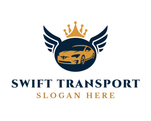 Luxurious Car Vehicle Wings logo design