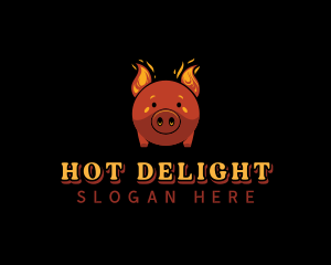 Flaming Pork Grill logo design