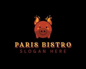 Flaming Pork Grill logo design