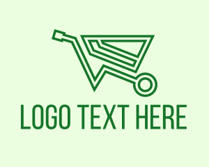 Wheelbarrow - Green Eco Wheelbarrow logo design