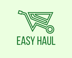 Green Eco Wheelbarrow logo design