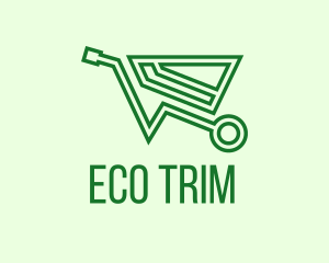 Green Eco Wheelbarrow logo design