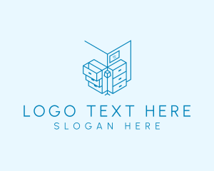 Office Supply - Blue Minimalist Office Cabinet logo design