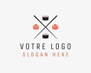 Japanese Sushi Roll Chopsticks Logo