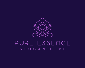 Pure - Yoga Lotus Wellness logo design