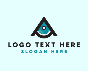 Security - Camera Lens Letter A logo design