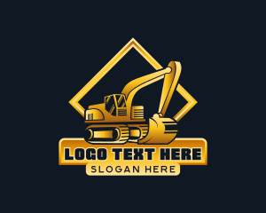 Bulldozer - Excavator Quarry Contractor logo design