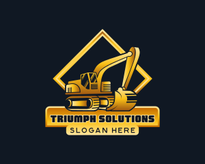 Excavator Quarry Contractor Logo