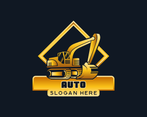 Miner - Excavator Quarry Contractor logo design