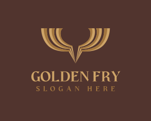 Premium Golden Wings logo design