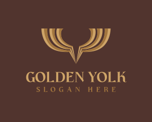 Premium Golden Wings logo design