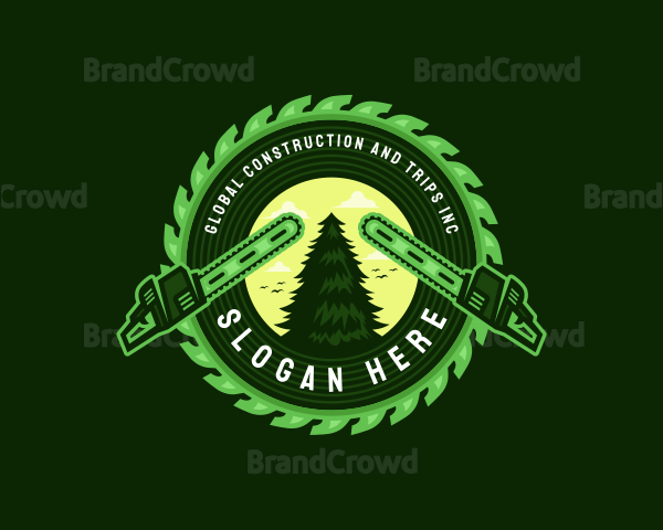 Chainsaw Lumberjack Woodcutter Logo