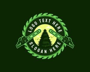 Forestry - Chainsaw Lumberjack Woodcutter logo design