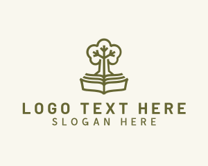 Review Center - Learning Book Tree logo design
