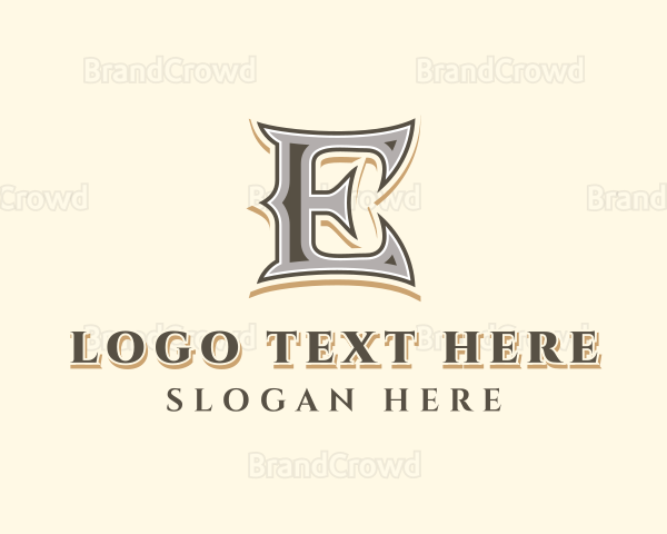 Antique Stylist Company Letter E Logo