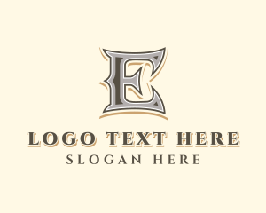 Club - Antique Stylist Company Letter E logo design