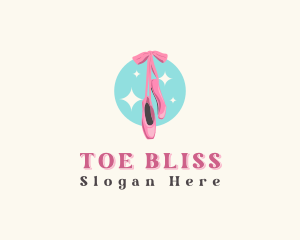 Ballerina Ballet Shoes logo design