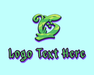 Art - Green Graffiti Art Letter C logo design