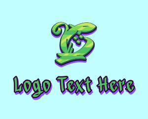 Music Label - Green Graffiti Art Letter C logo design