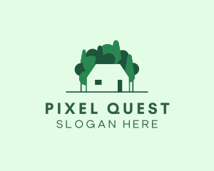 Greenhouse - House Tree Landscape logo design