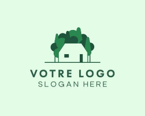 Cabin - House Tree Landscape logo design