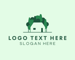Cabin - House Tree Landscape logo design