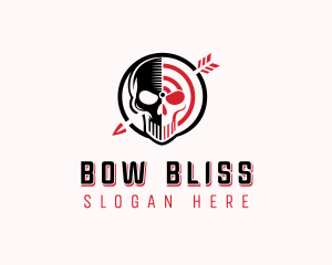 Skull Bow Weapon logo design