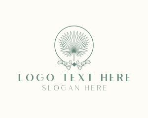 Massage - Simple Palm Leaf logo design