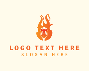 Vlog - Flaming Mic Studio logo design