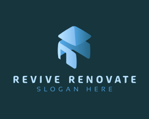 Renovate - House Roof Realty logo design