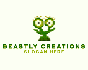 Digital Pixel Monster logo design