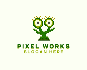 Pixel - Digital Pixel Monster logo design