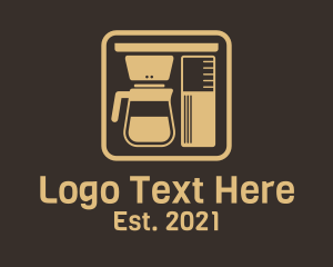 Caffeine - Coffee Brewer Machine logo design