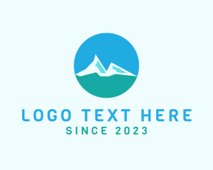 Trekking - Mountain Hiking Travel logo design