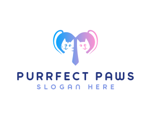 Cat Heart Pet logo design