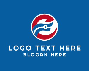 National - Star Flag Letter C logo design