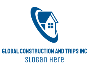 Rental - Blue Roofing Village logo design