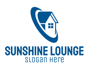 Blue Roofing Village  logo design