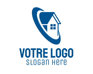 Structure - Blue Roofing Village logo design