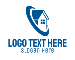 Residential - Blue Roofing Village logo design