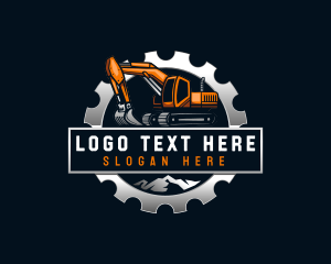 Emblem - Excavator Construction Quarry logo design