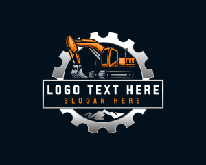 Excavator Construction Quarry Logo