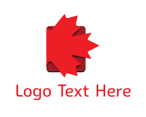 Library - Red Maple Leaf Book logo design