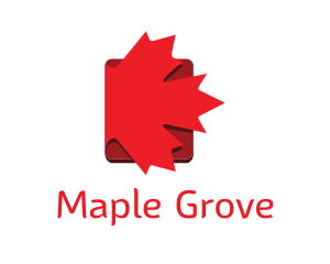 Red Maple Leaf Book logo design