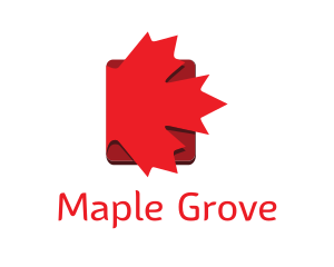 Maple - Red Maple Leaf Book logo design