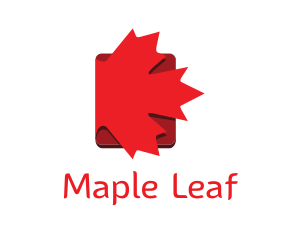 Red Maple Leaf Book logo design