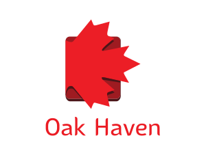 Oak - Red Maple Leaf Book logo design